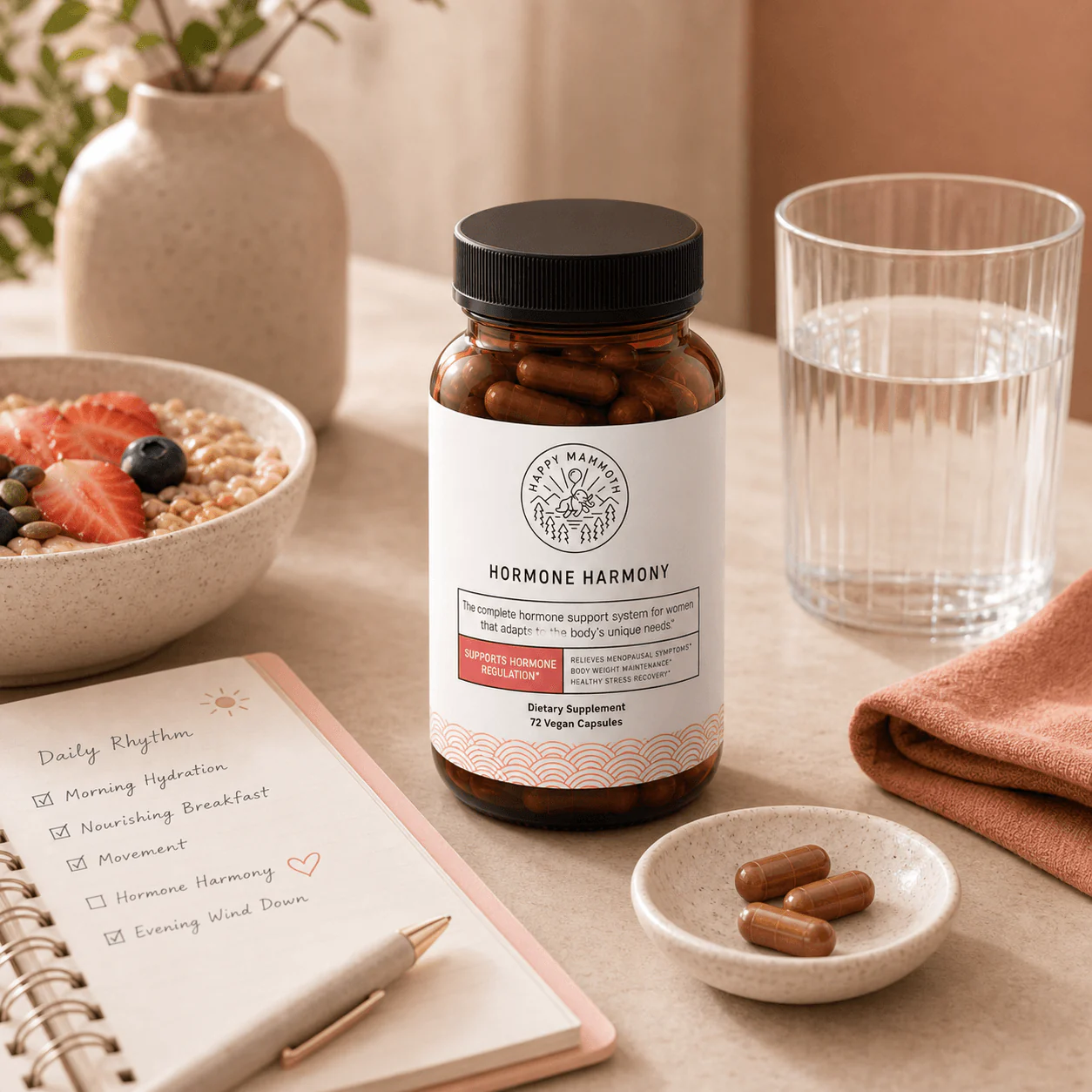 Happy Marmo function card for Hormone routine support
