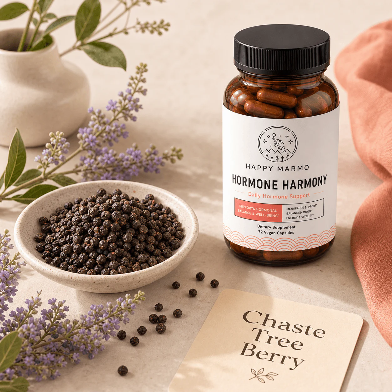 Happy Marmo ingredient card for Chaste Tree Berry